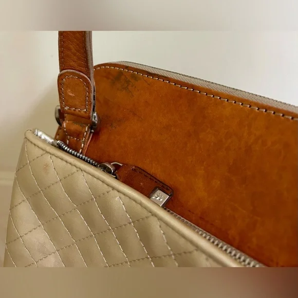 Consuela Candy Crush Quilted Metallic Champagne Slim Crossbody Bag Retired - Picture 12 of 16